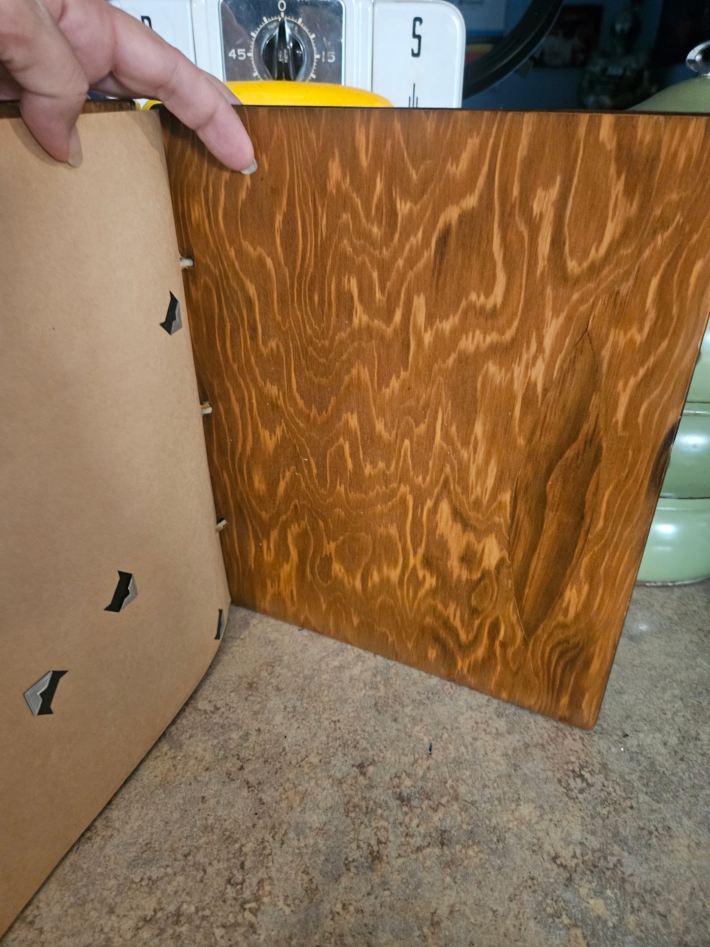 Vintage Wood Cover Scrapbook – “My Scrap Book” – Painted Sailboat Scene with Blank Pages