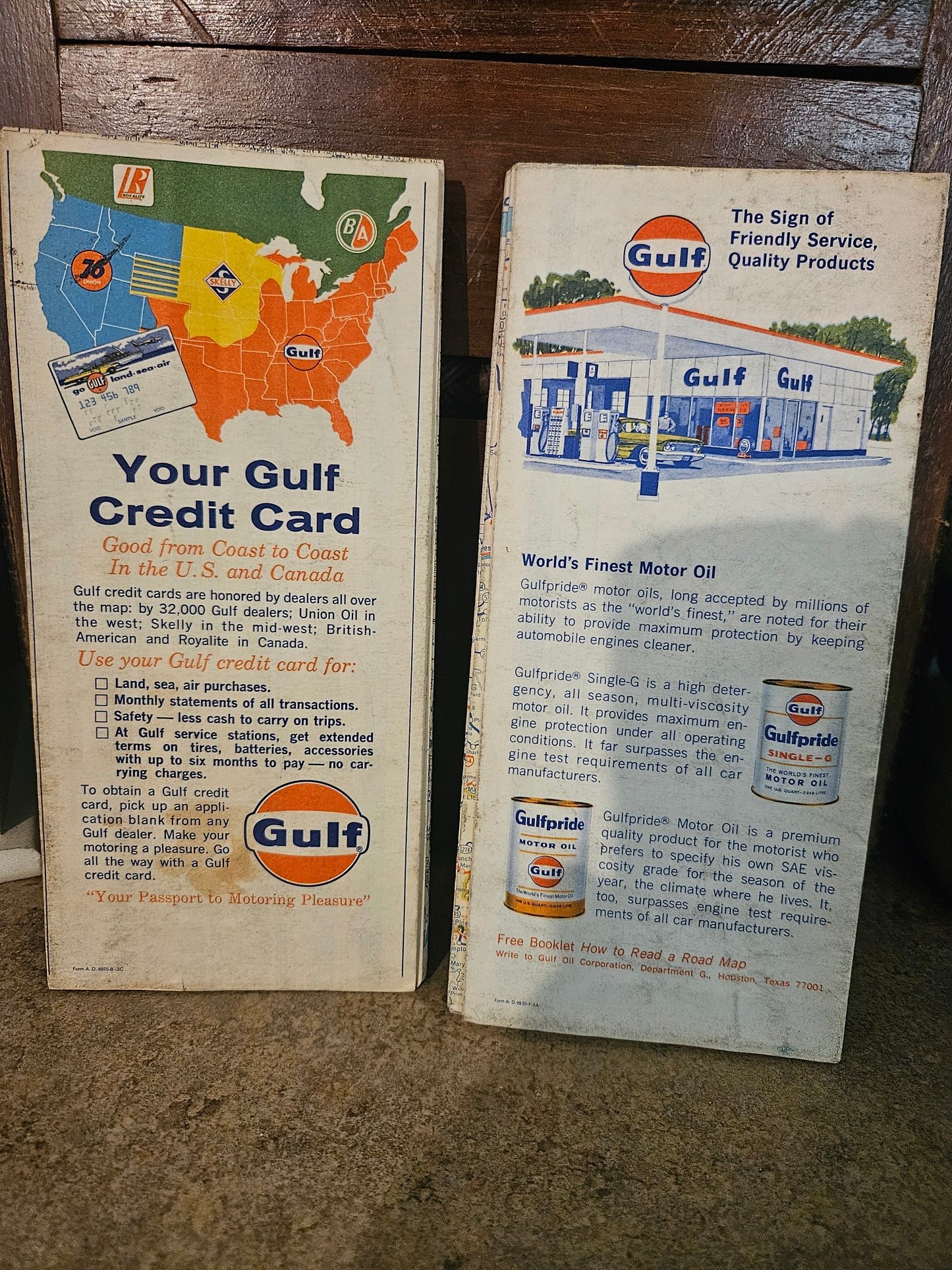 Vintage Gulf Oil Tourgide Maps – Set of 2 – Southern States (TX/AR/LA/MS & AL/KY/TN)