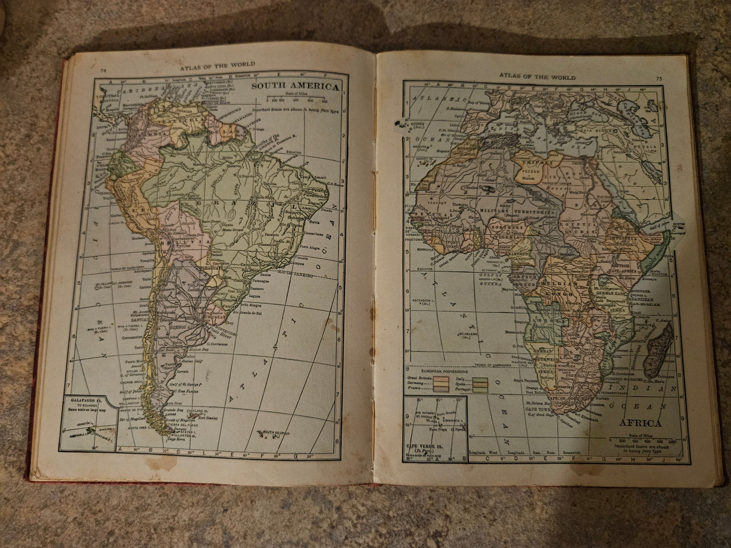Hammond's Handy Atlas of the World with New Census — 1916 Antique Atlas with Provenance