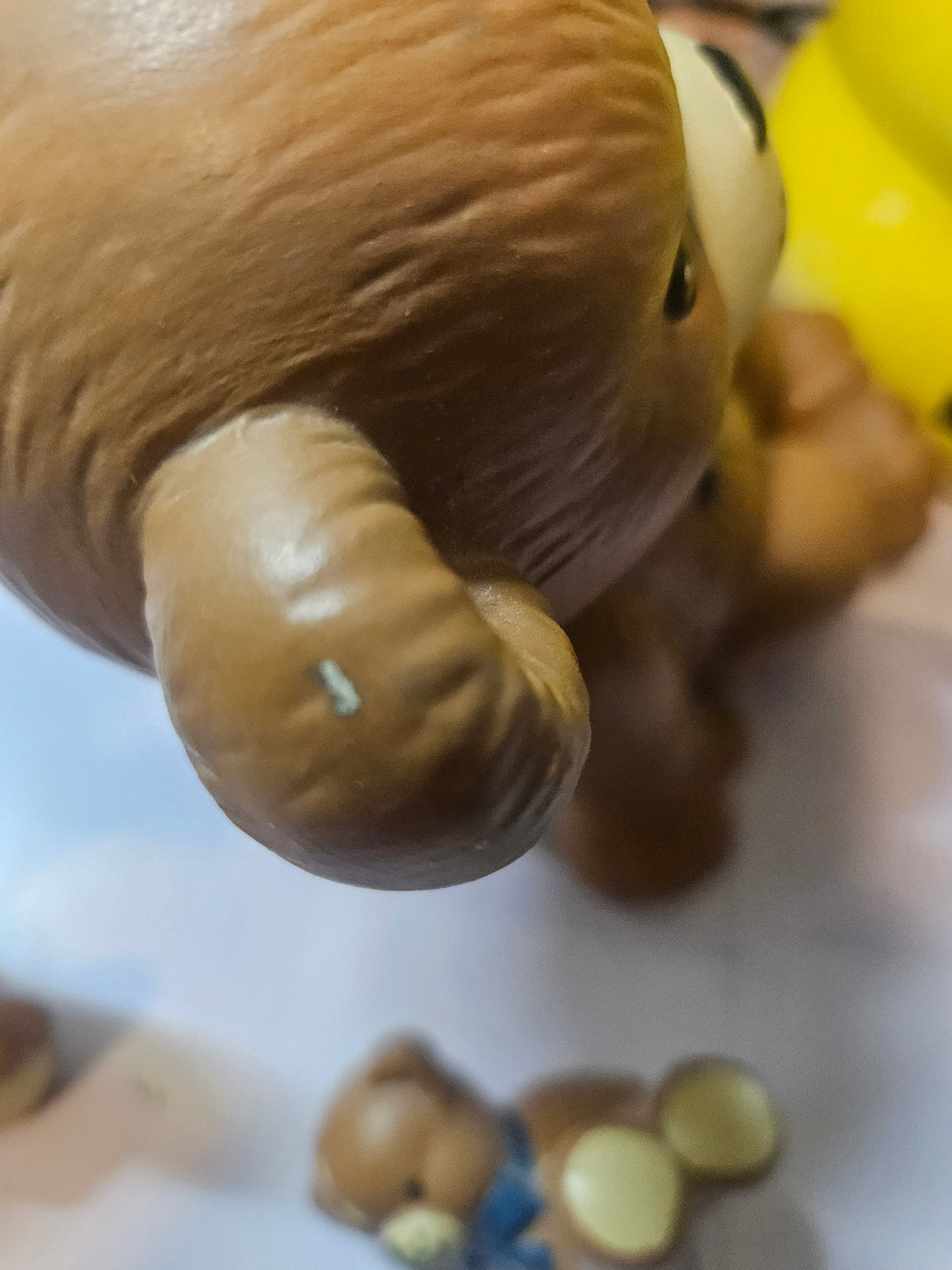 Vintage Ceramic Teddy Bear Figurine Set of 4 — Blue Bow