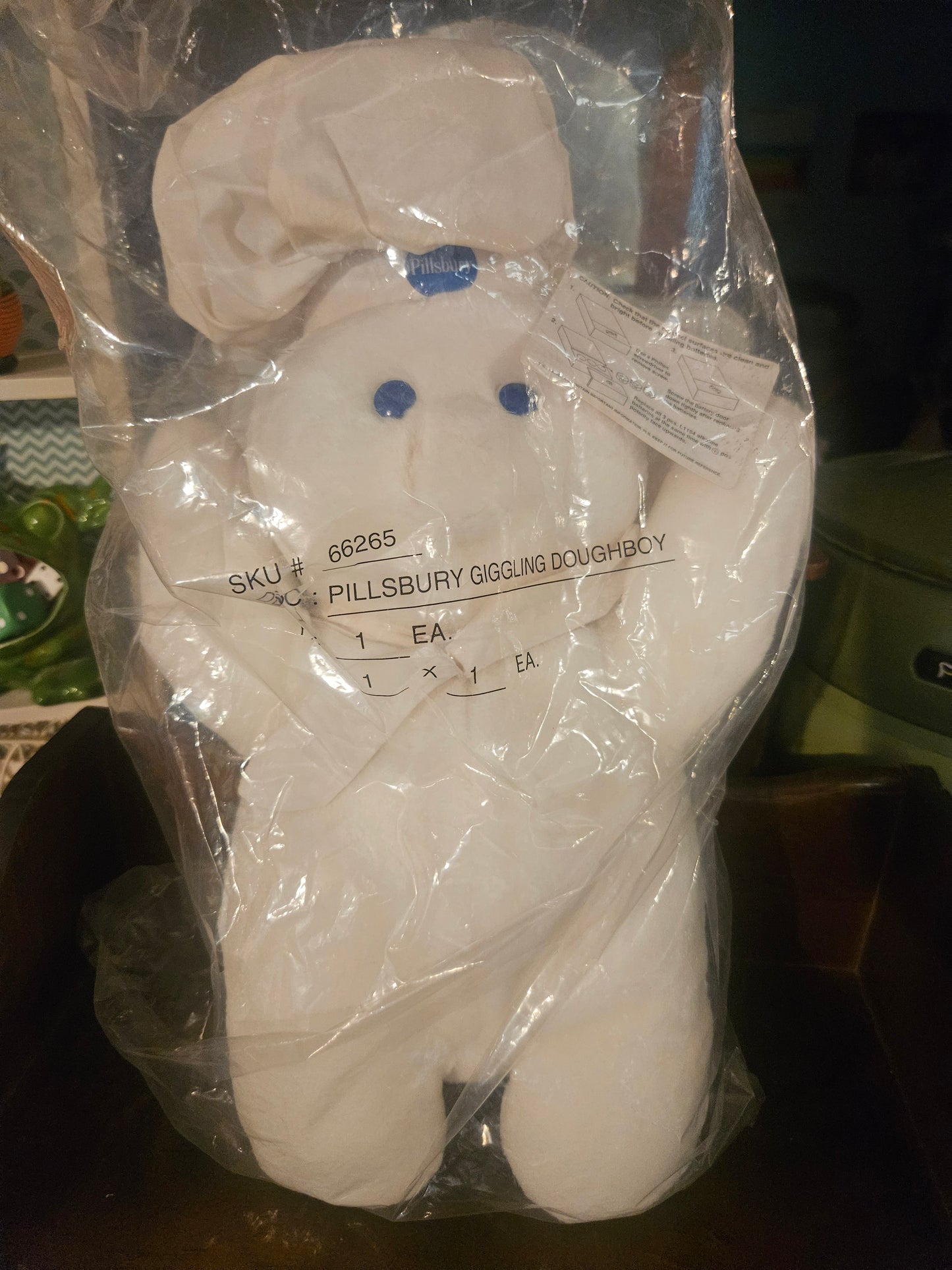 Vintage Pillsbury Giggling Doughboy Plush by Dakin — New in Package, Works!
