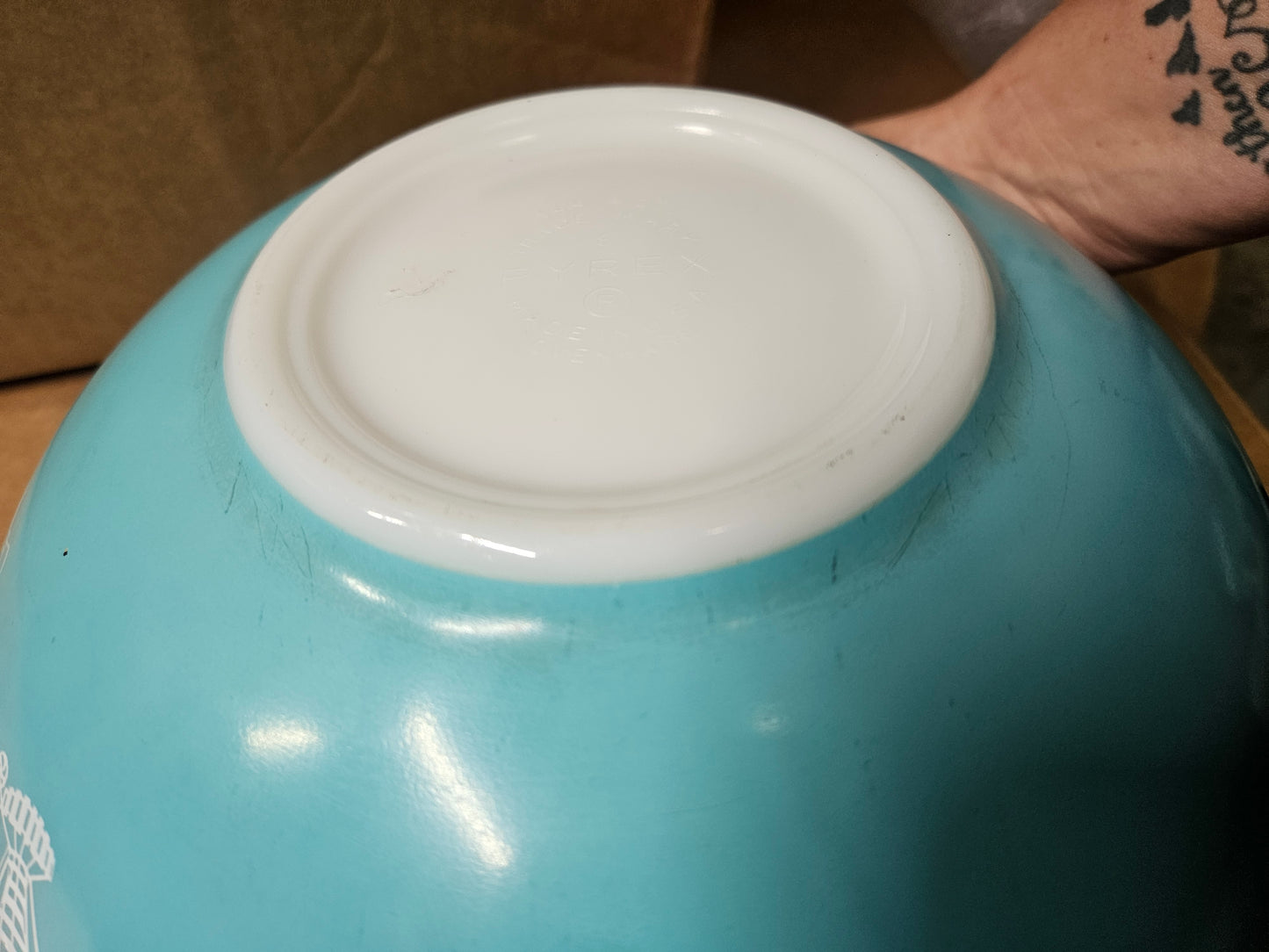Pyrex Hot Air Balloon Cinderella Mixing Bowl #444 Turquoise