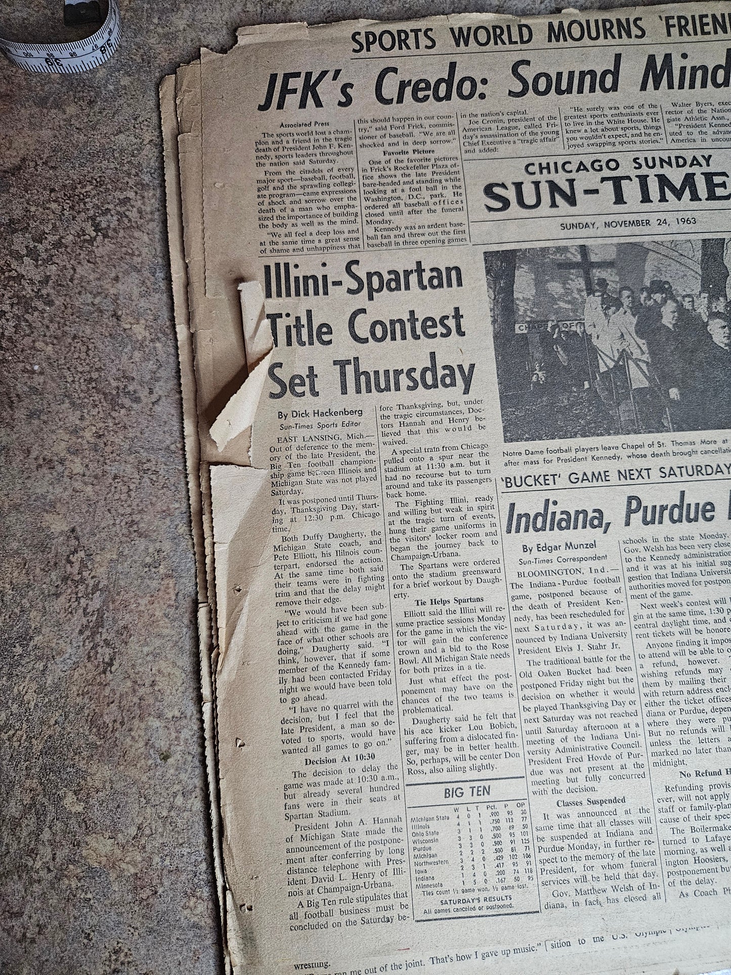 Chicago Sunday Sun-Times, November 24, 1963 – JFK "Monday A National Day Of Mourning" Final Edition