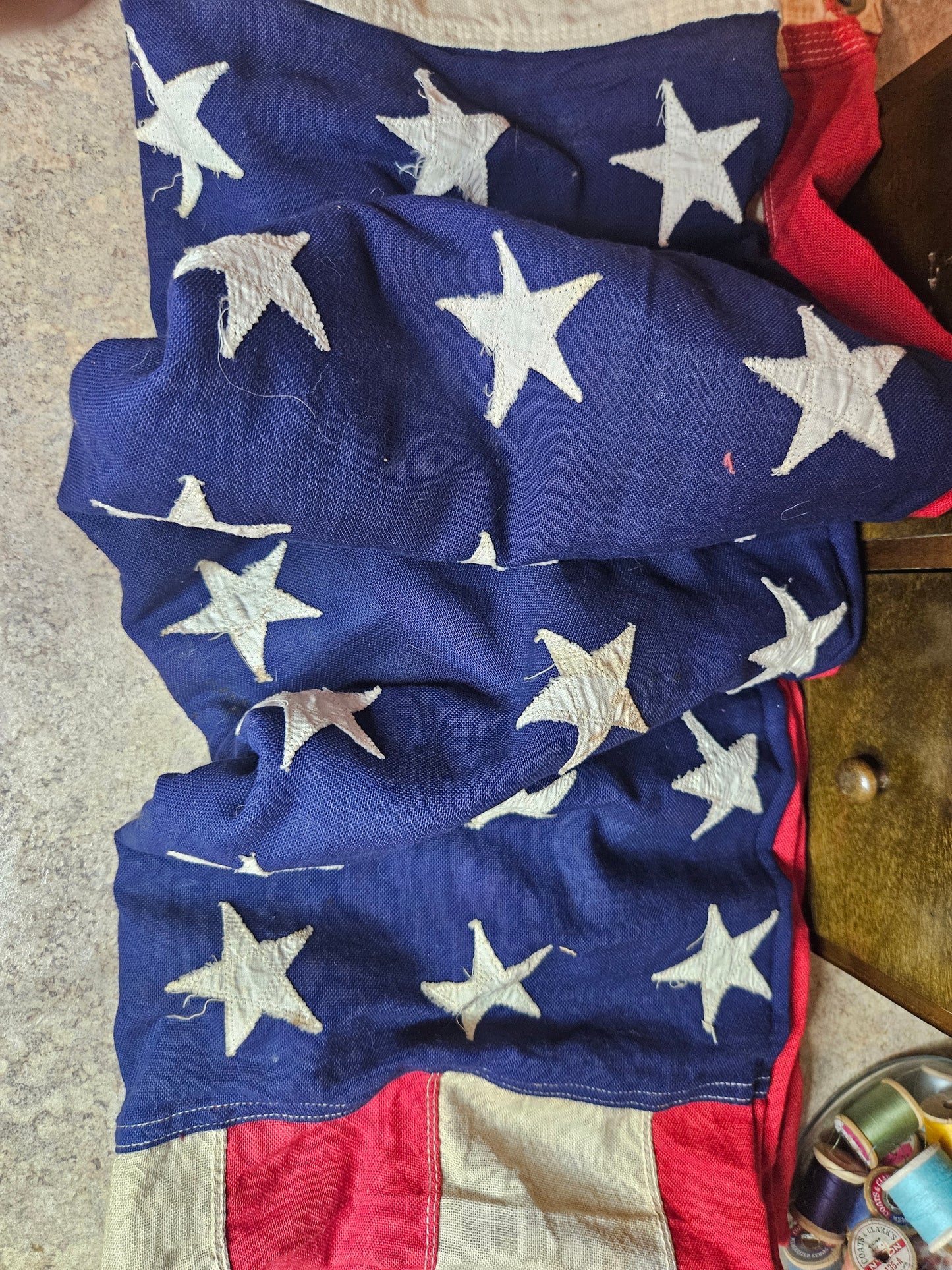 Vintage 48-Star American Flag – 4 ft × 6 ft Wool Bunting, ca. 1912–1959
