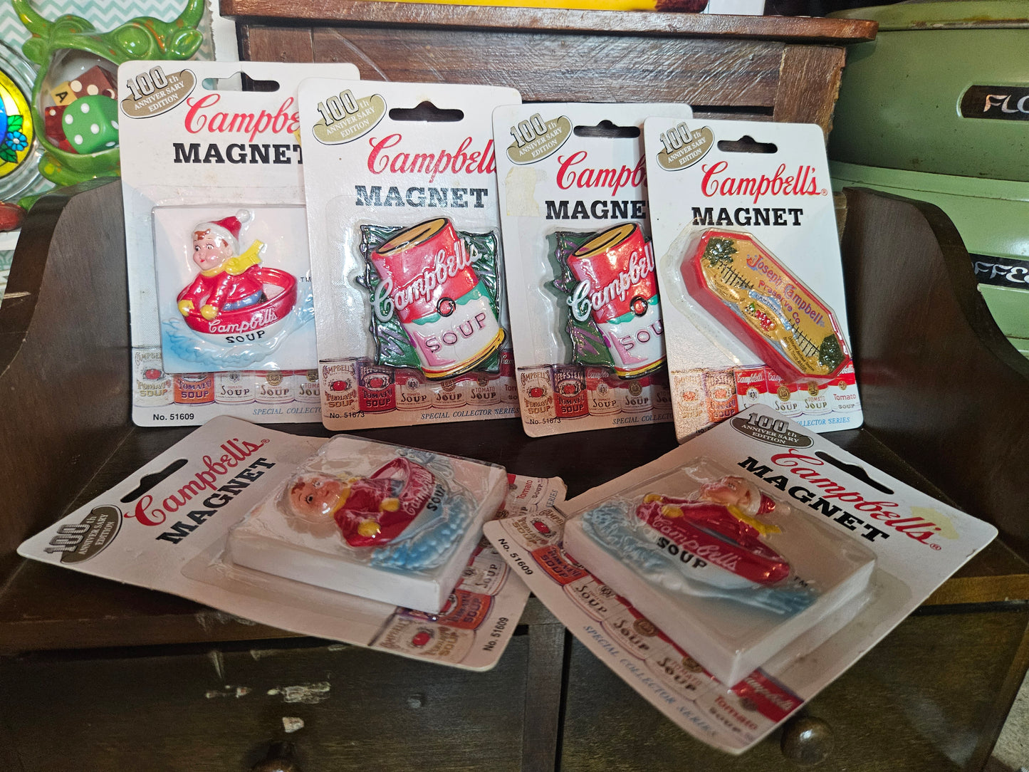 Campbell's 100th Anniversary Edition Collector Series Magnets – Set of 6, Sealed on Original Cards