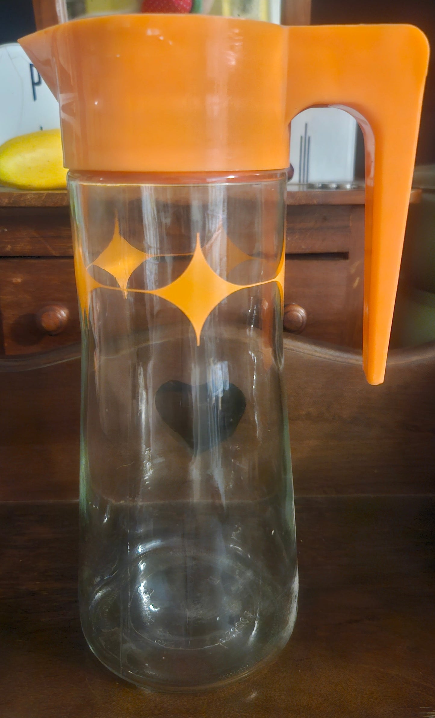 Anchor Hocking Tang Pitcher — Orange Diamond Starburst