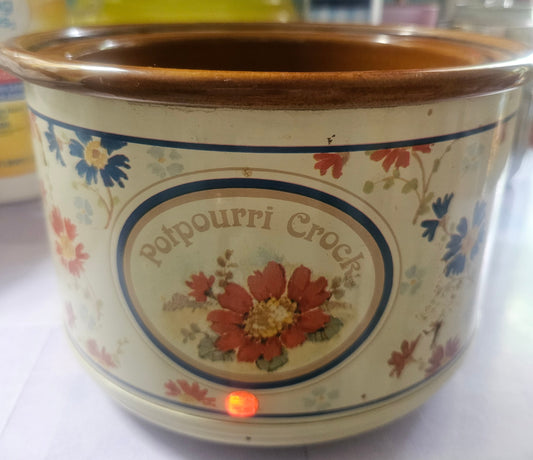 Vintage Rival Electric Ceramic Potpourri Crock – Floral Folk Art Design