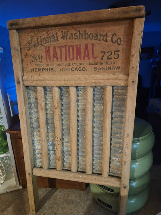 Antique Double-Sided Washboard – National Washboard Co. No. 725 & The Top Notch