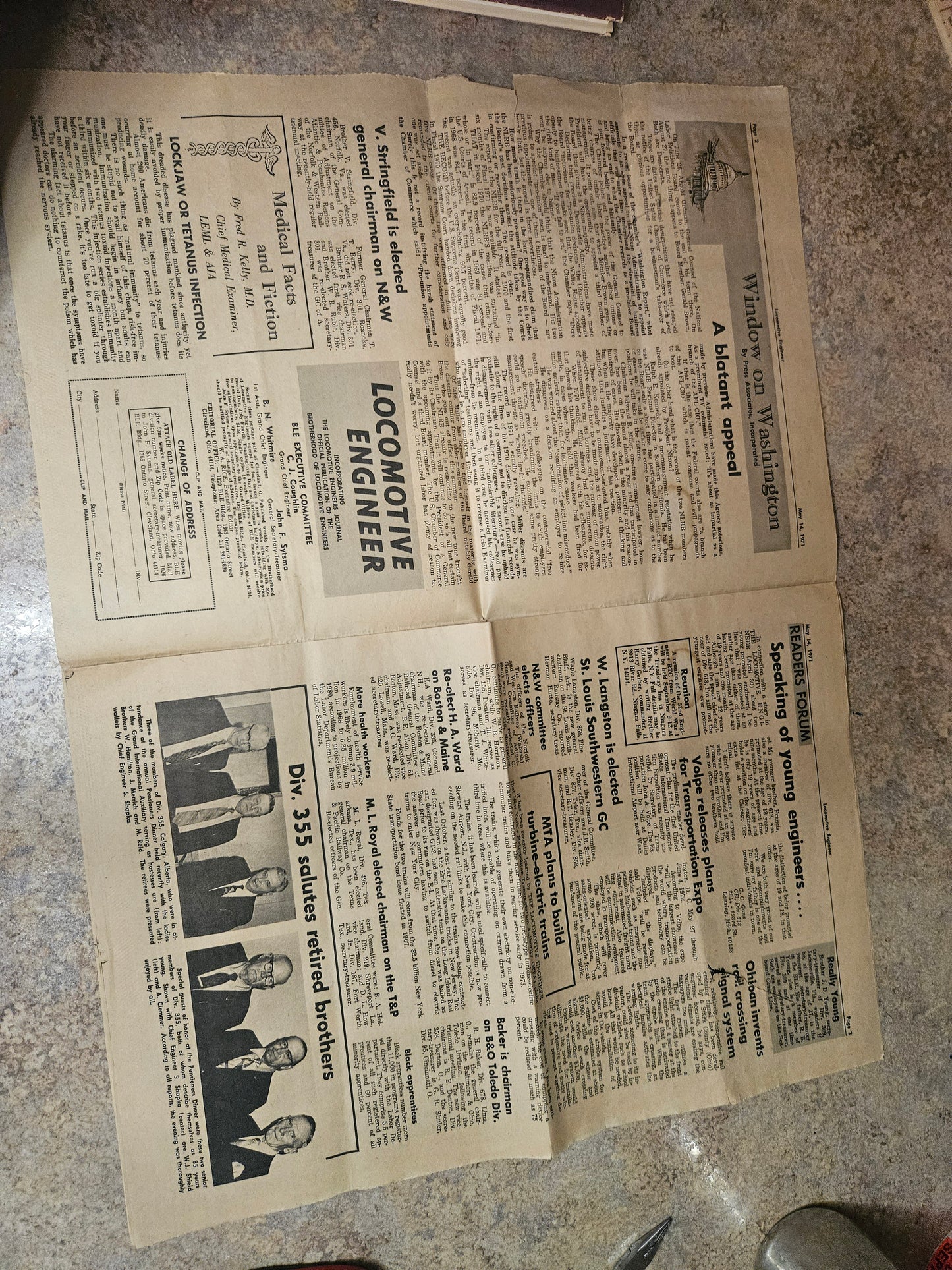 Vintage Locomotive Engineer Official Weekly Newspaper – May 14, 1971