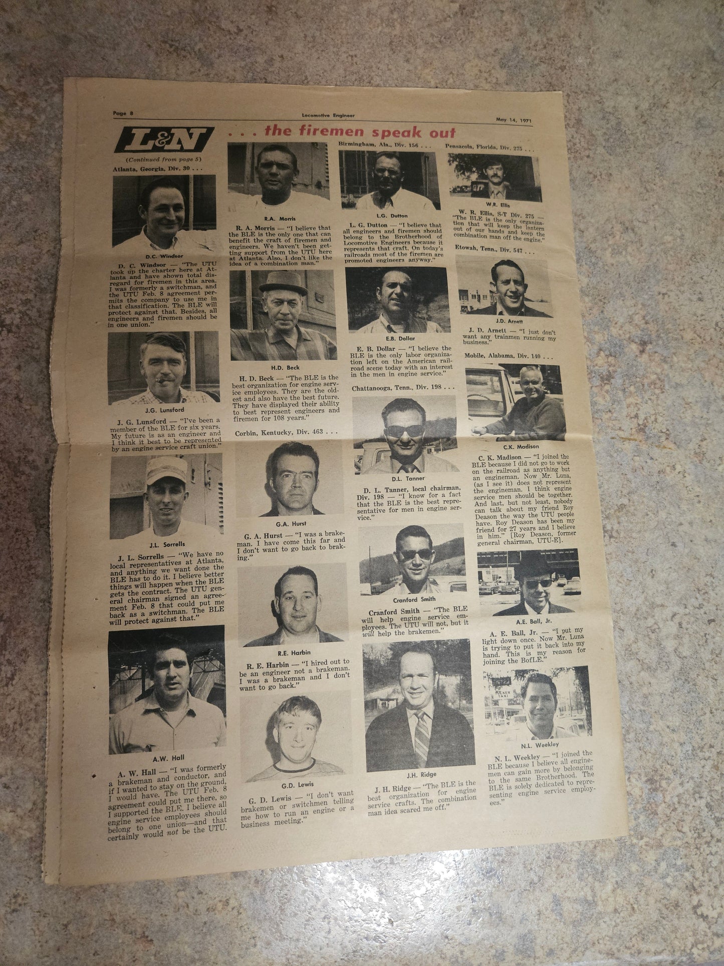 Vintage Locomotive Engineer Official Weekly Newspaper – May 14, 1971