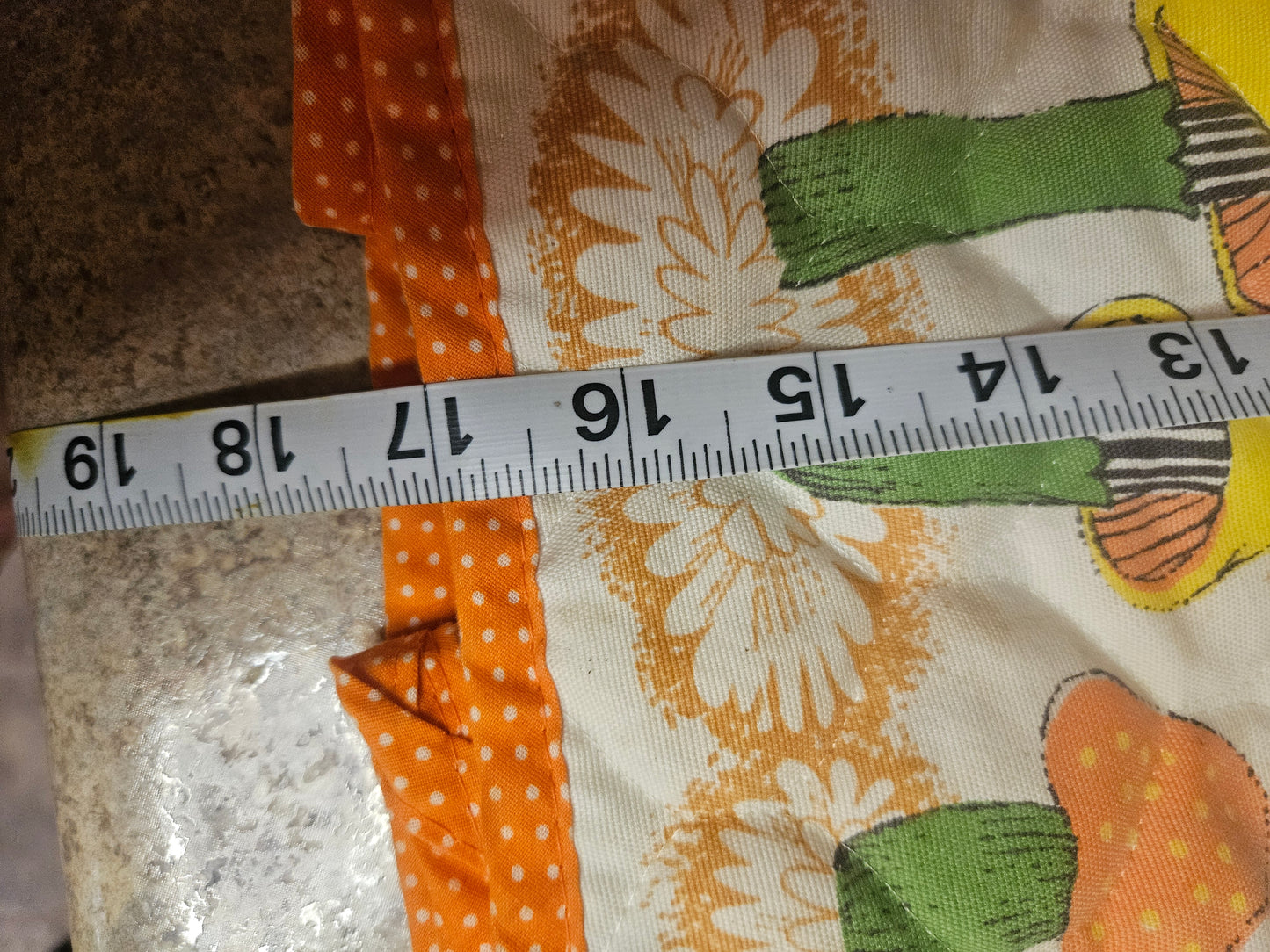 Vintage 70s Mushroom Print Quilted Double Oven Mitt – Orange Polka Dot