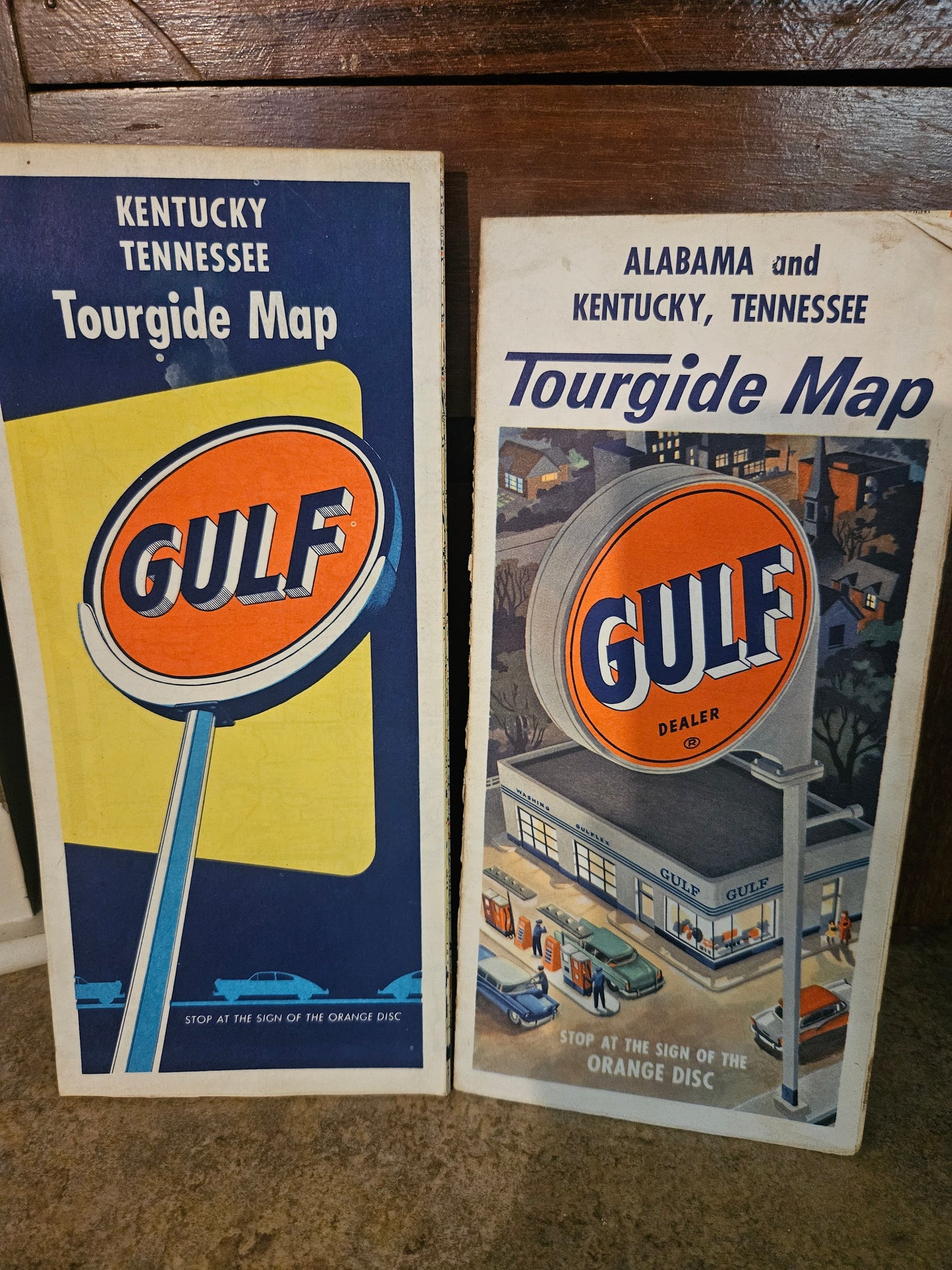 Vintage Gulf Oil Tourgide Maps – Set of 2 – Kentucky/Tennessee & Alabama/Kentucky/Tennessee
