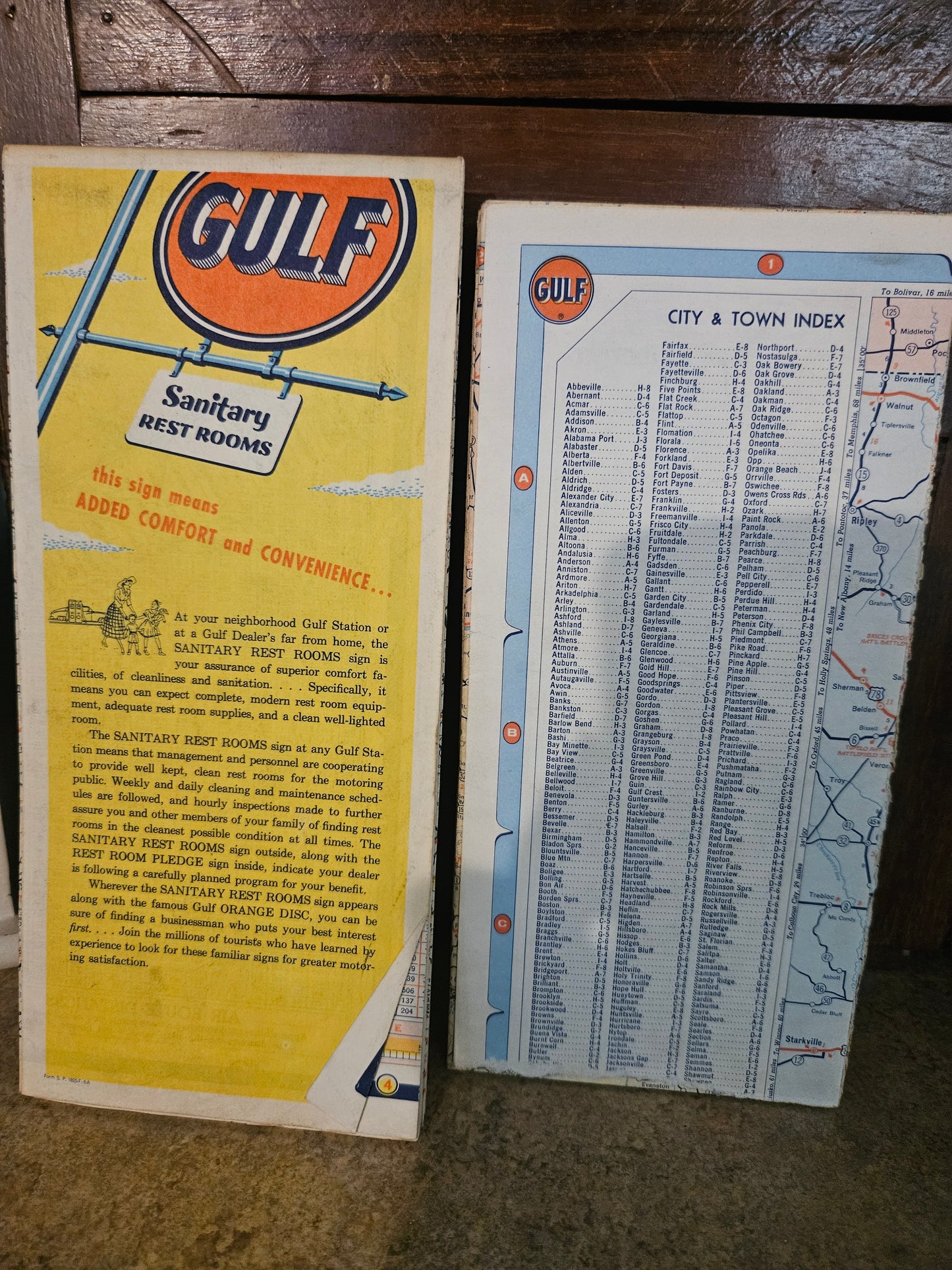 Vintage Gulf Oil Tourgide Maps – Set of 2 – Kentucky/Tennessee & Alabama/Kentucky/Tennessee
