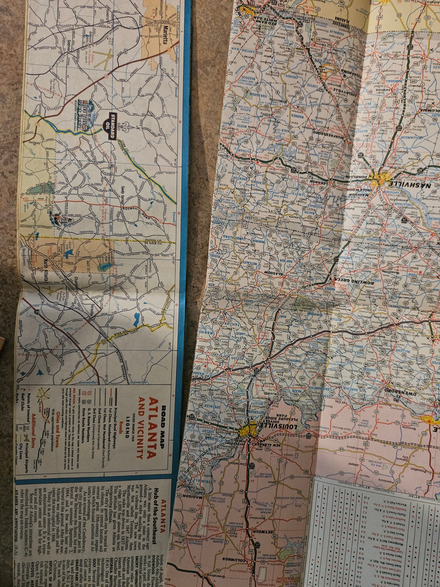 Vintage Citgo & Standard Oil Road Maps – Set of 2 – Kentucky/Tennessee & Atlanta and Vicinity