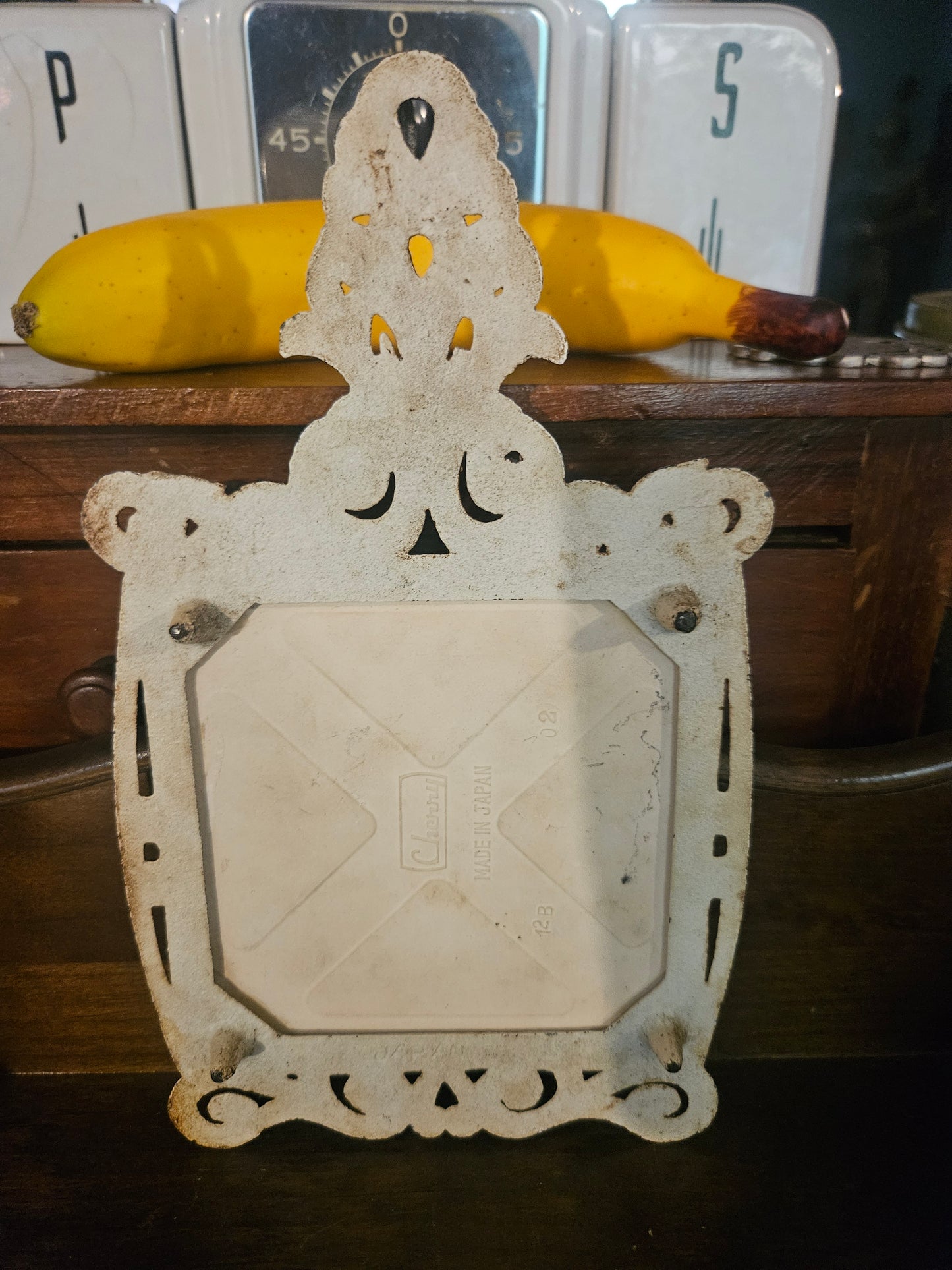 Vintage Cast Iron Trivet — Country Cottage Tile, Cherry Brand, Made in Japan