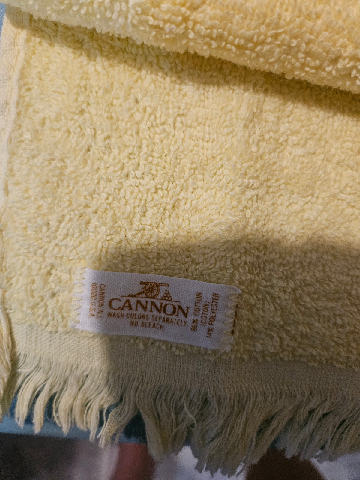 Vintage Cannon Hand Towels — Set of 3, Embroidered Floral & Butterfly, Yellow & Blue