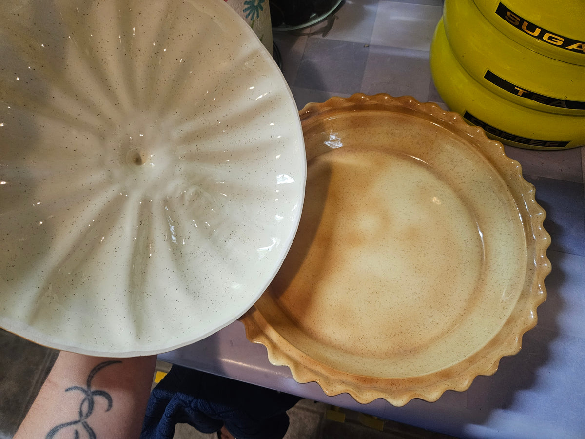 Large Vintage Ceramic Pumpkin Pie Keeper with Lid