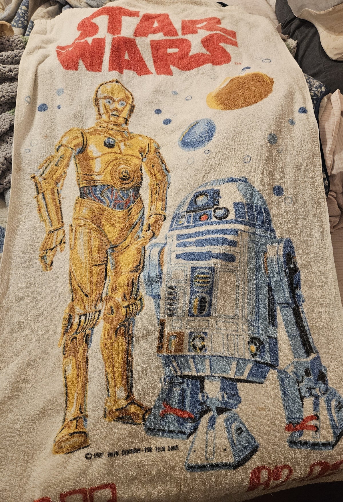 Vintage 1977 Star Wars Beach Towel by The Bibb Company, 28 x 52 in