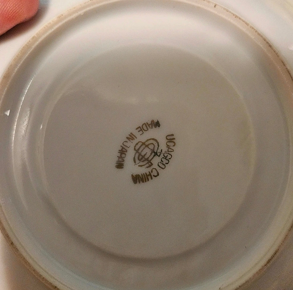 Ucagco China saucer bottom showing maker's mark: Made in Japan
