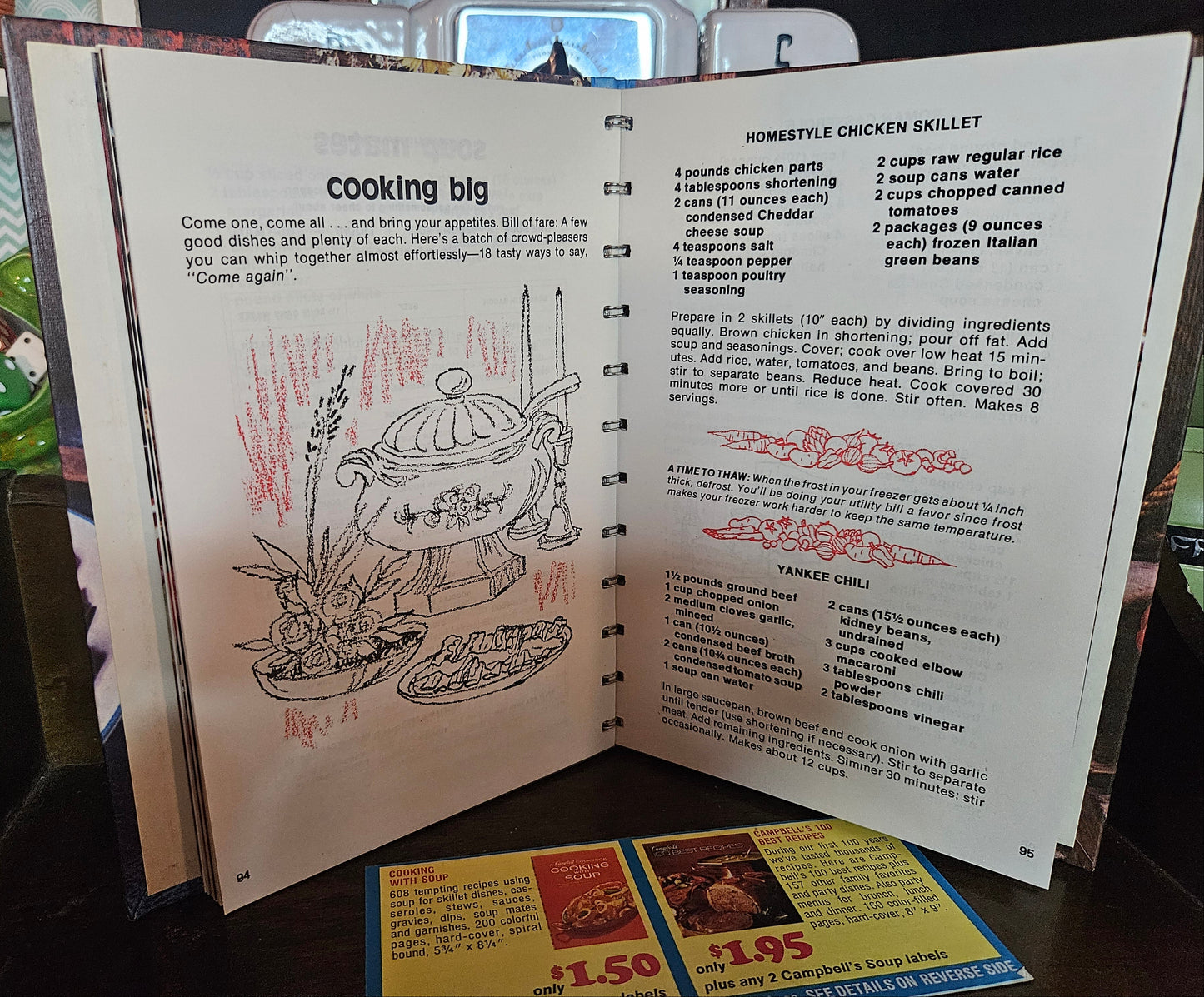Campbell's Cookbook & 2002 Recipe Calendar Set