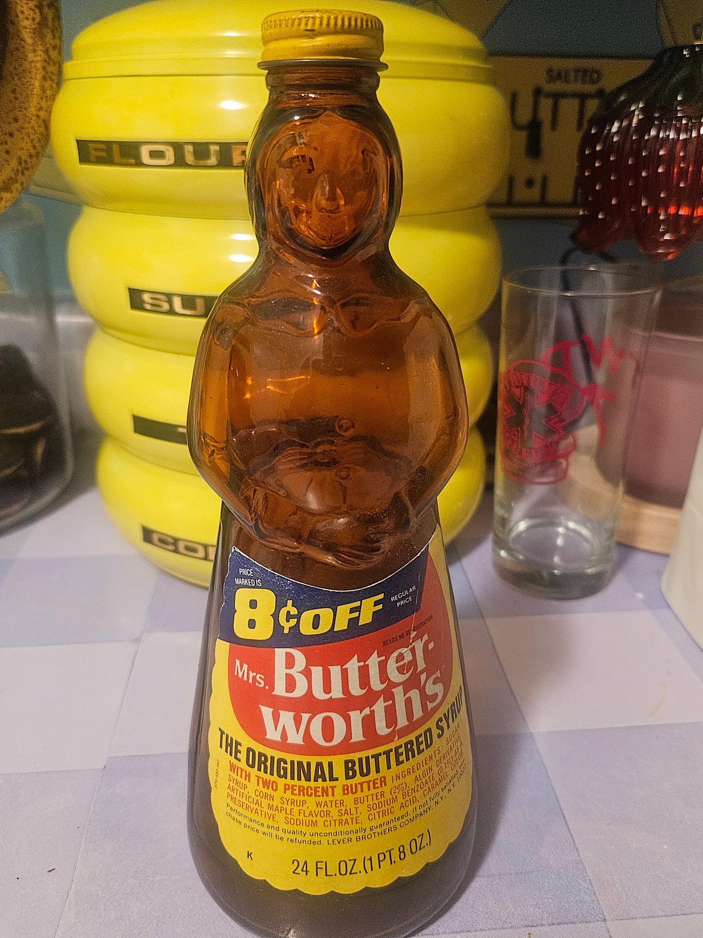 Vintage Mrs. Butterworth's Amber Glass Syrup Bottle