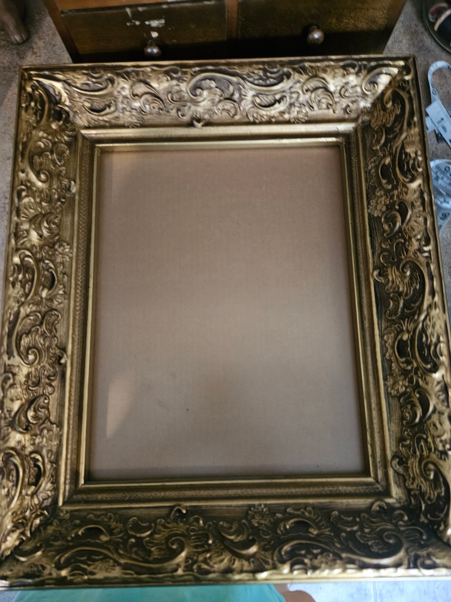 Vintage Ornate Gold Baroque Picture Frame 11x14 Wide Scrollwork