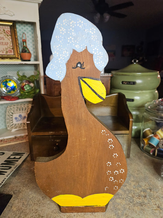 Vintage Hand-Painted Wooden Folk Art Goose Paper Towel Holder – Country Kitchen Decor