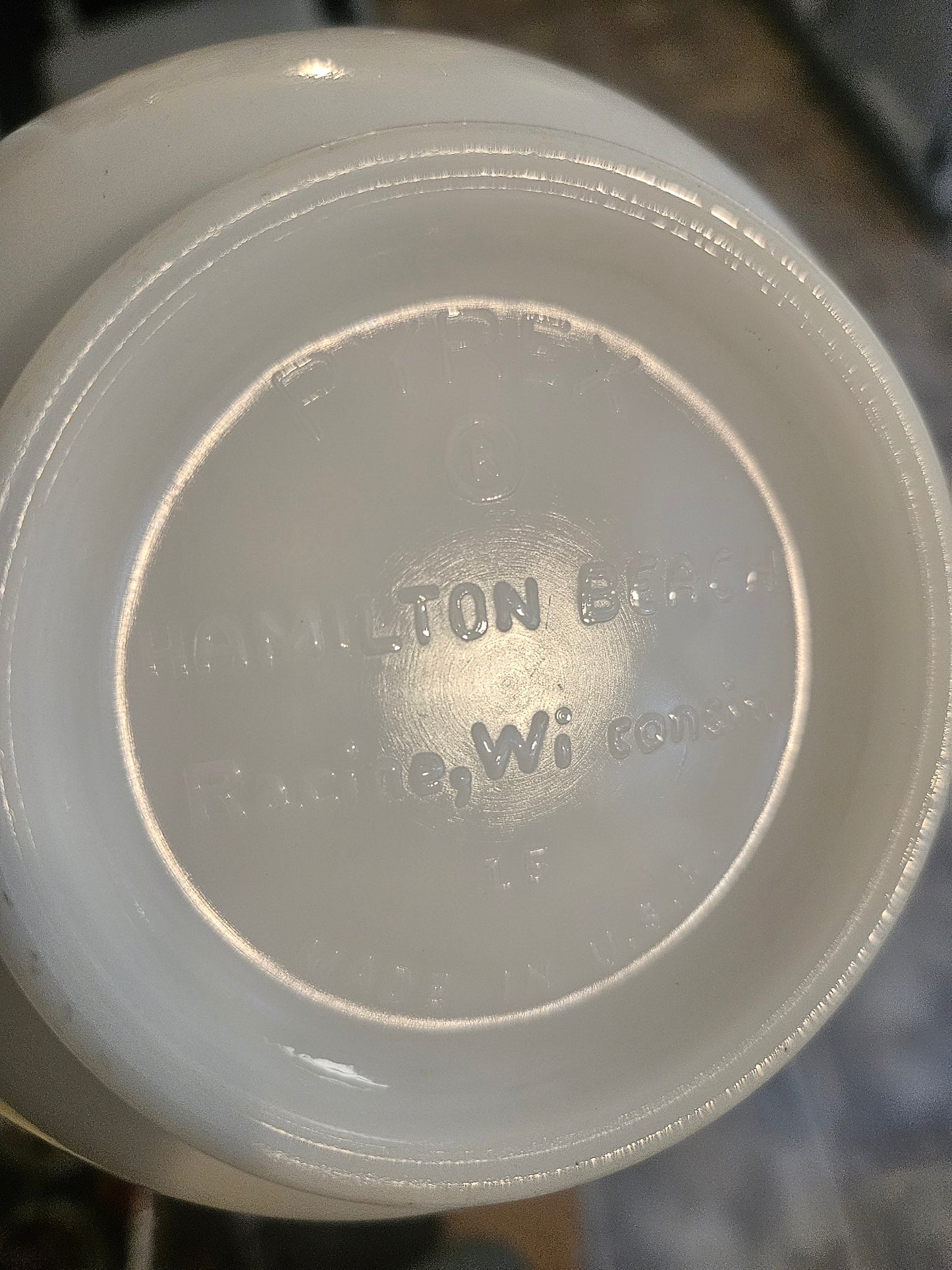 Hamilton Beach Milk Glass Mixing/Drippings Bowl Ribbed White Vintage