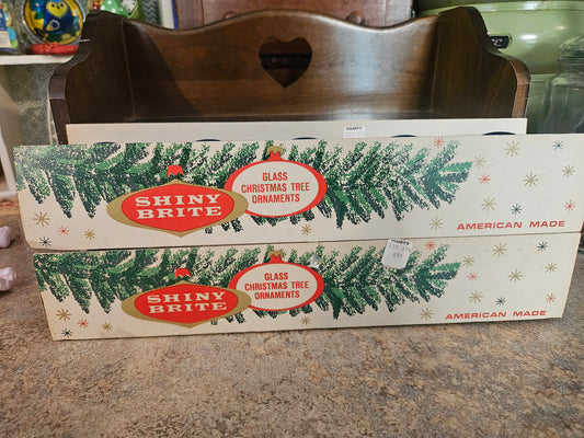 Shiny Brite Blue Glass Ornaments — 2-Box Lot, 1950s