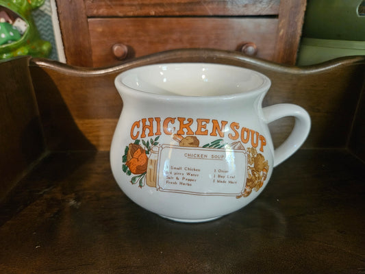Vintage Chicken Soup Crock Mug with Recipe