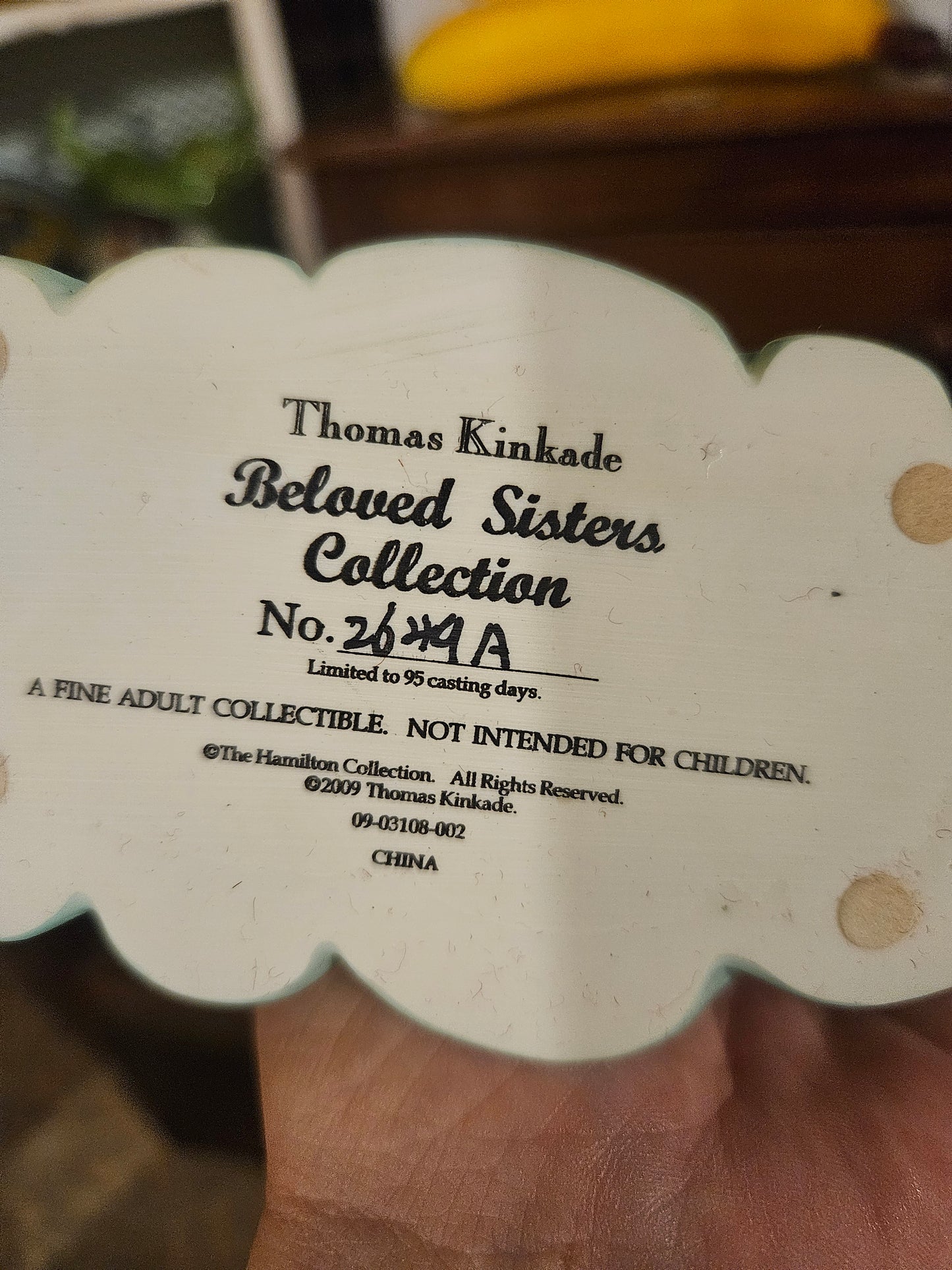 Thomas Kinkade Beloved Sisters Collection Figurine No. 2649A