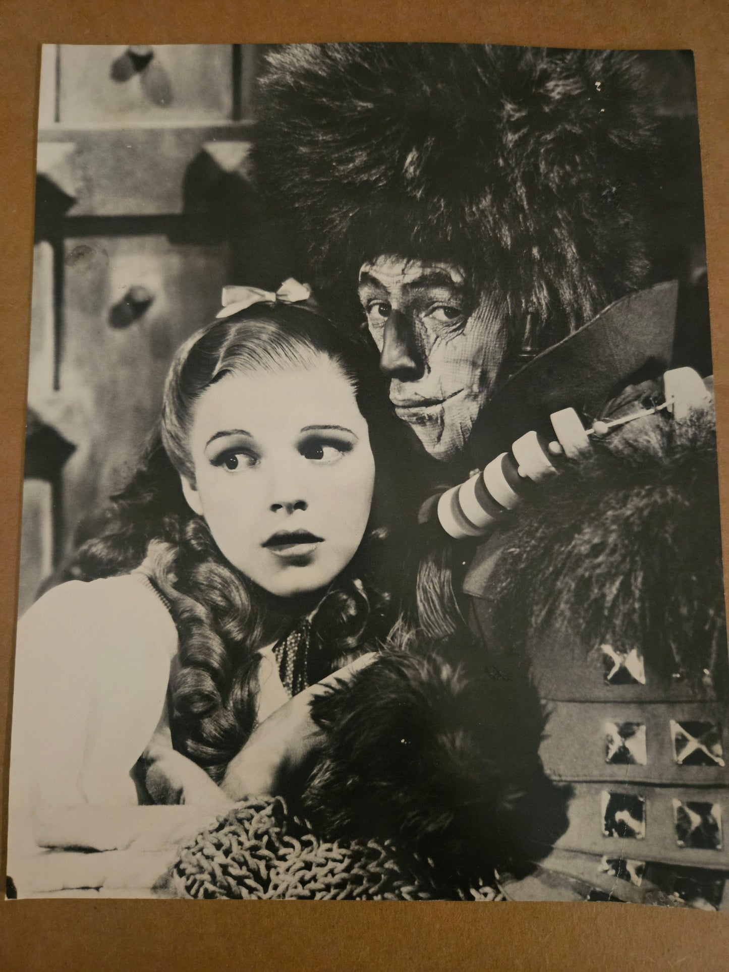 Wizard of Oz original black and white photo print showing Dorothy Judy Garland with Winged Monkey scene