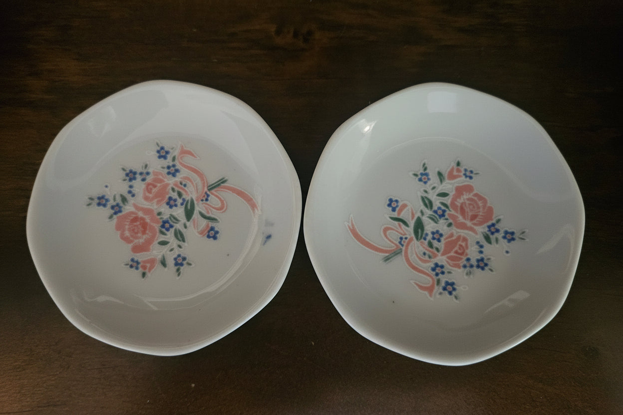 Haviland China Rose Floral Butter Pats — Set of 2