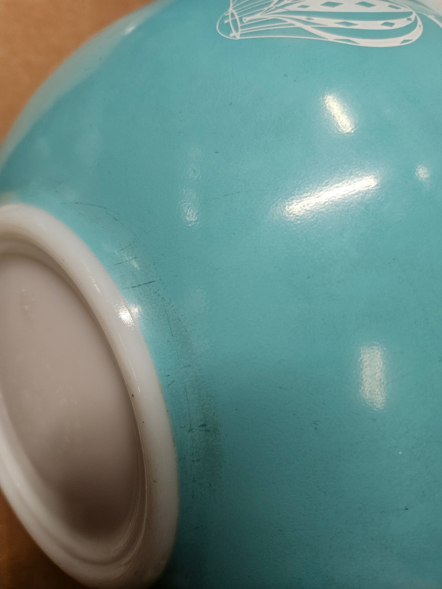 Pyrex Hot Air Balloon Cinderella Mixing Bowl #444 Turquoise