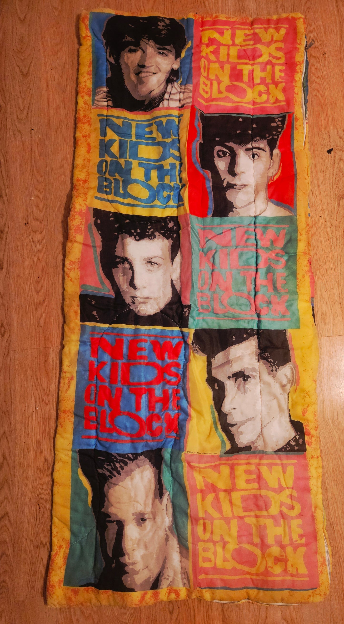 New Kids on the Block 1990 Official Sleeping Bag — All 5 Members, Working Zipper, Very Clean