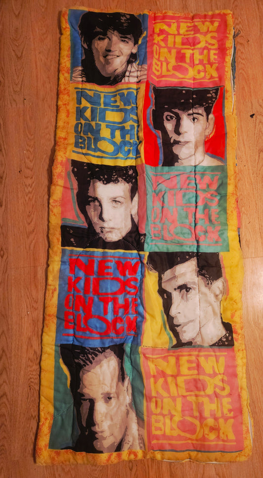 New Kids on the Block 1990 Official Sleeping Bag — All 5 Members, Working Zipper, Very Clean