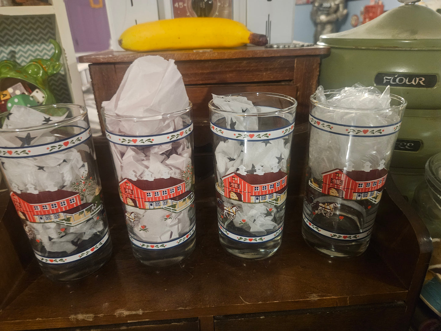 Tiara Exclusives by Indiana Glass Country Americana Drinking Glasses — Set of 8