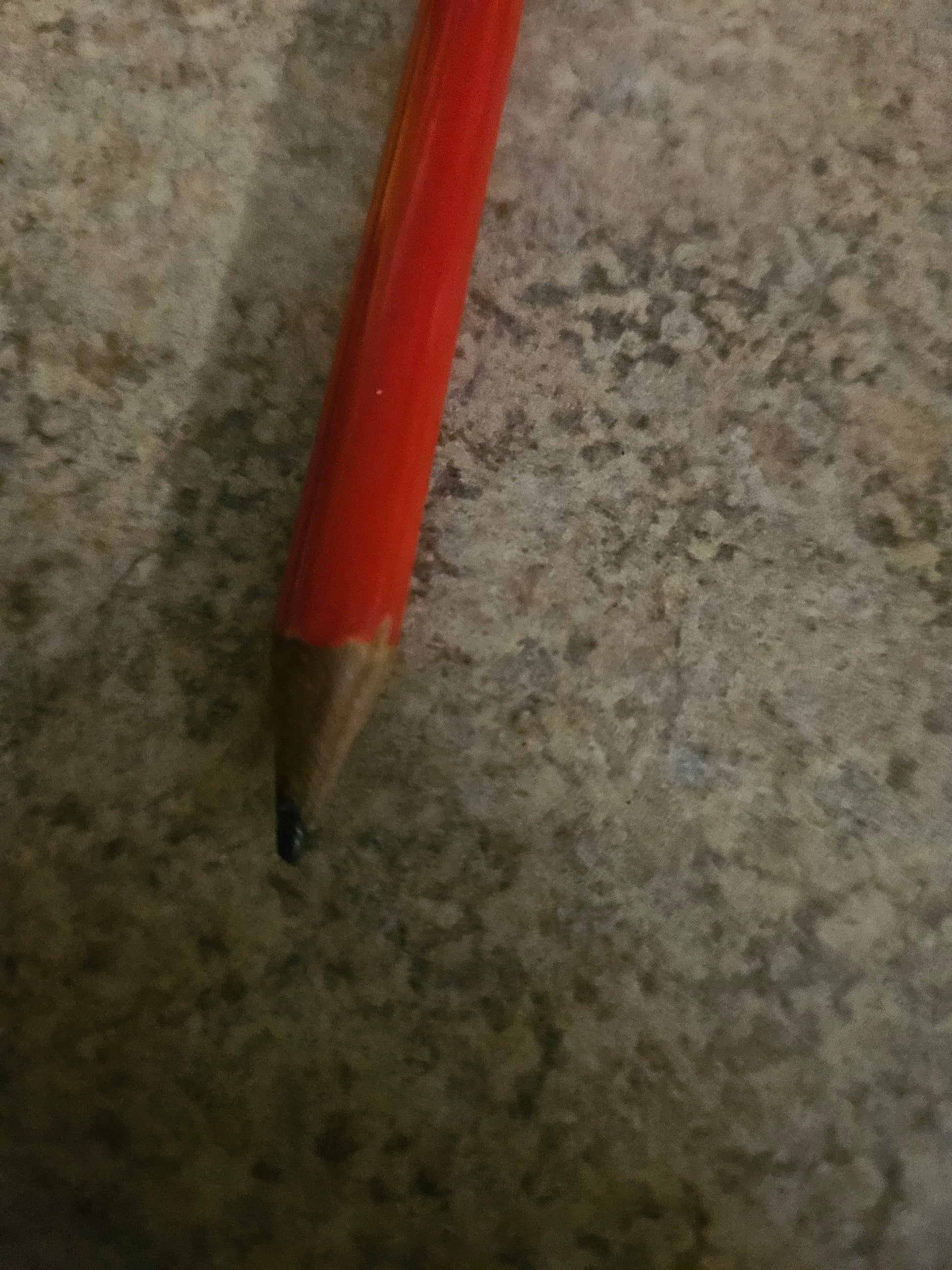 Close-up of sharpened tip of original red wooden stick from vintage Gettysburg PA pennant