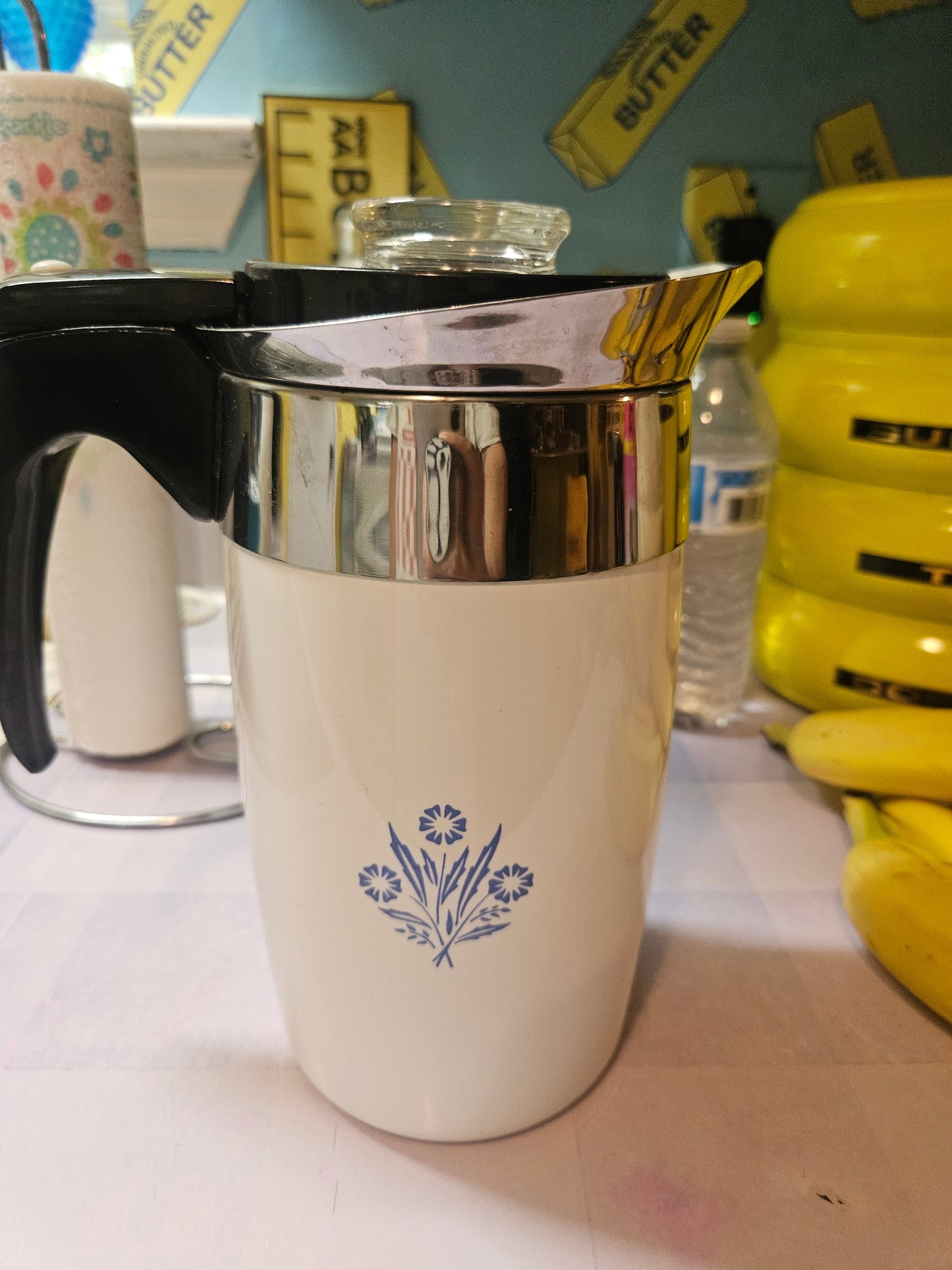 Corning Ware Blue Cornflower 6-Cup Electric Percolator — Complete with All Parts