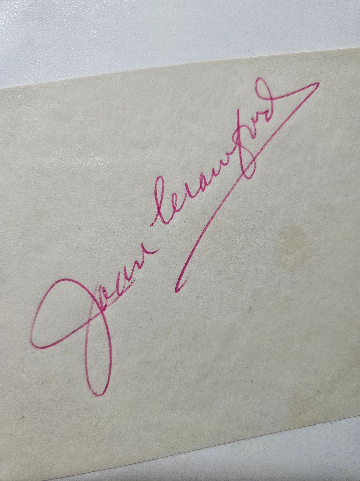 Joan Crawford Autograph — Signed Index Card with Certificate of Authenticity
