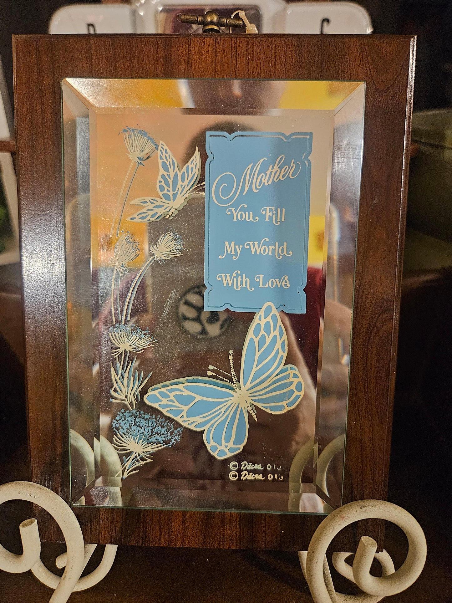 Thomas Kinkade Butterfly Mirror Wall Plaque – Mother You Fill My World With Love