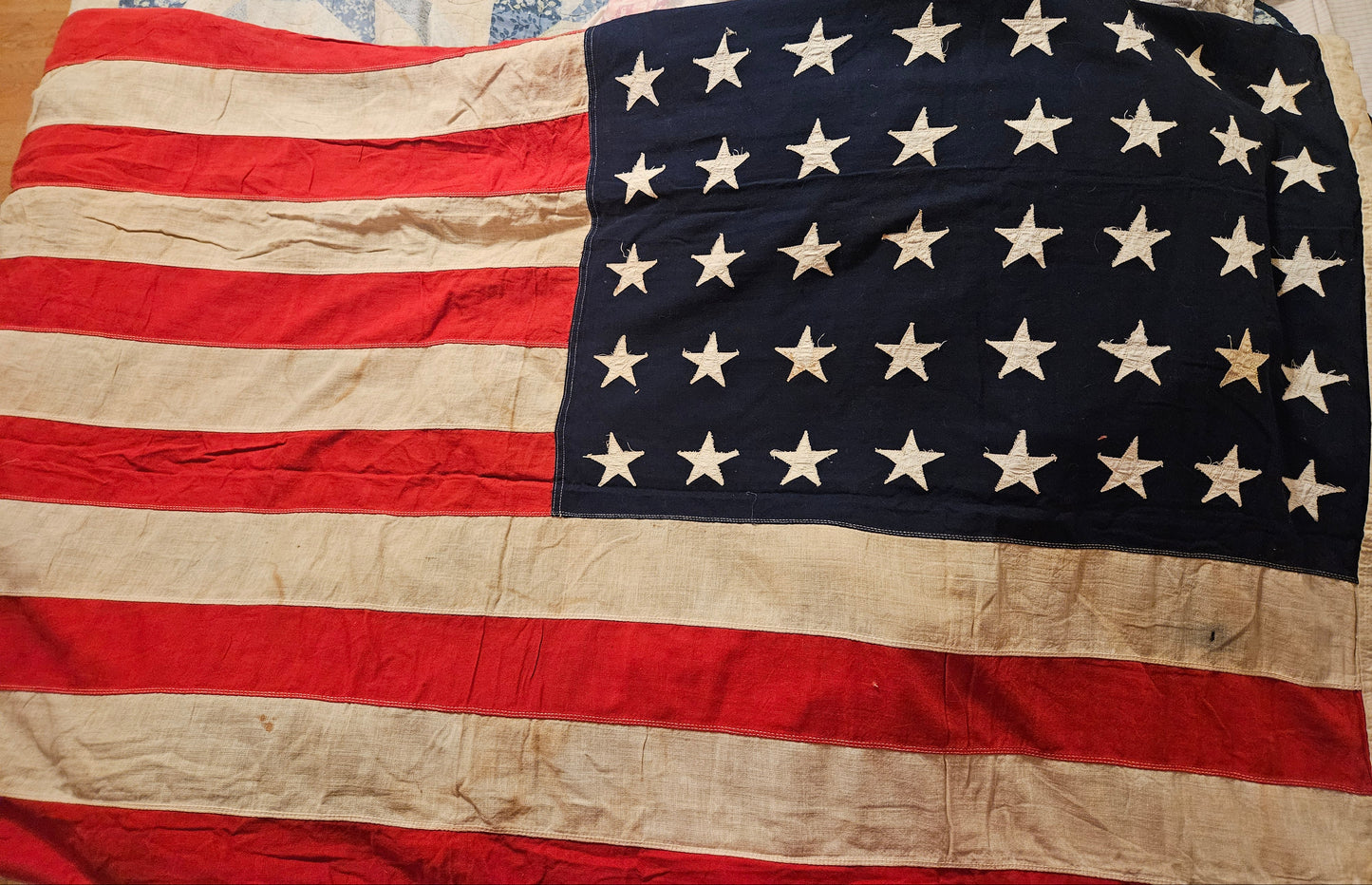 Vintage 48-Star American Flag – 4 ft × 6 ft Wool Bunting, ca. 1912–1959