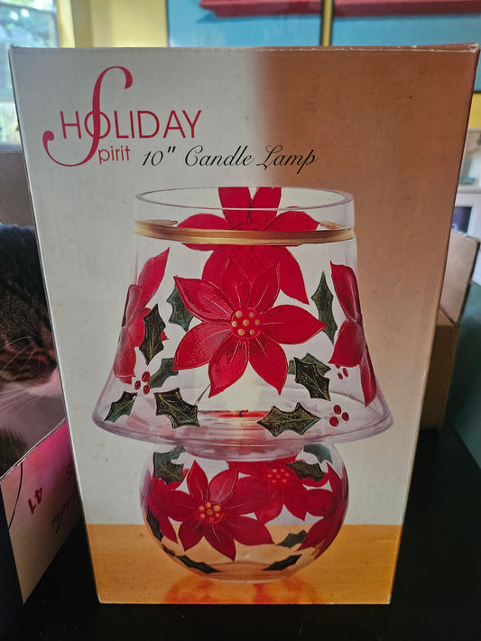Back of Holiday Spirit Carved Poinsettia box showing product description in English, French, and Spanish