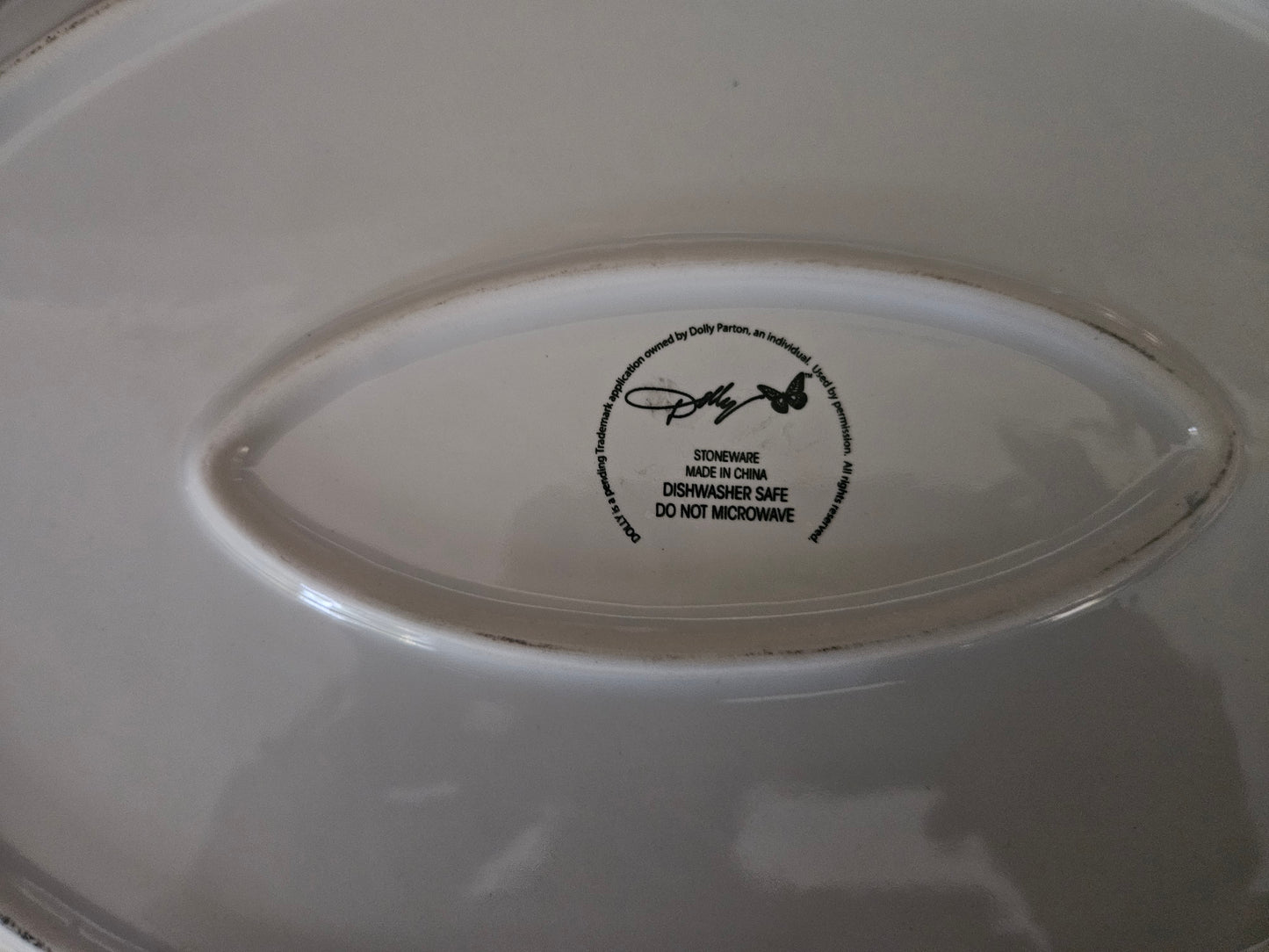 Dolly Parton Stoneware Oval Serving Platter – 13" Floral