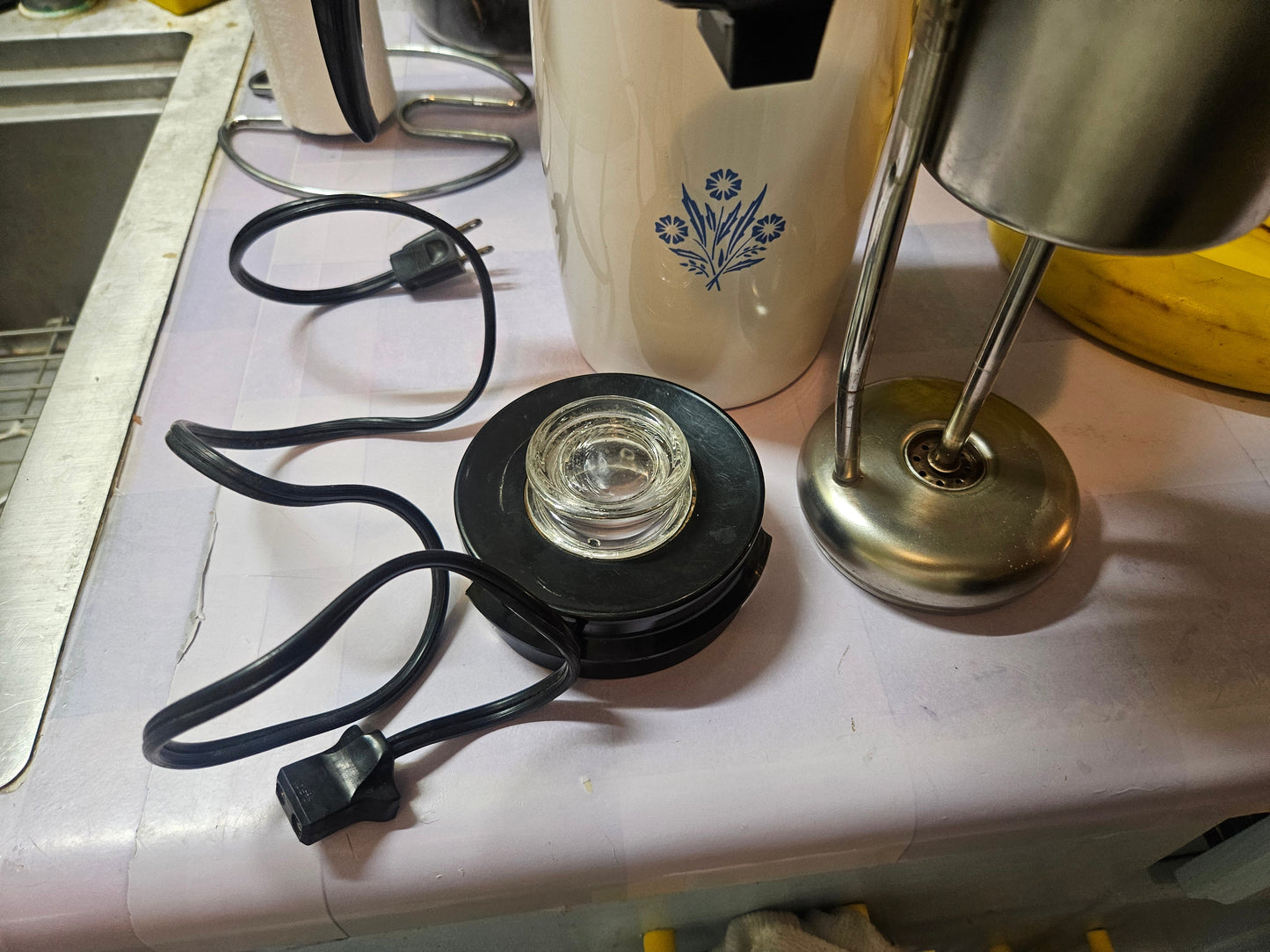 Corning Ware Blue Cornflower 6-Cup Electric Percolator — Complete with All Parts