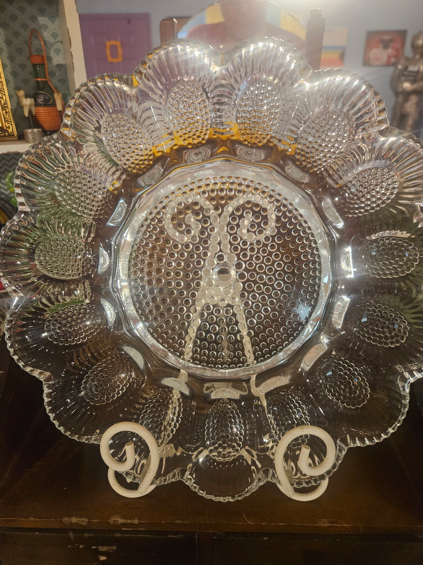 Indiana Glass Presentations Crystal Collection Egg Relish Tray — 11" Diameter