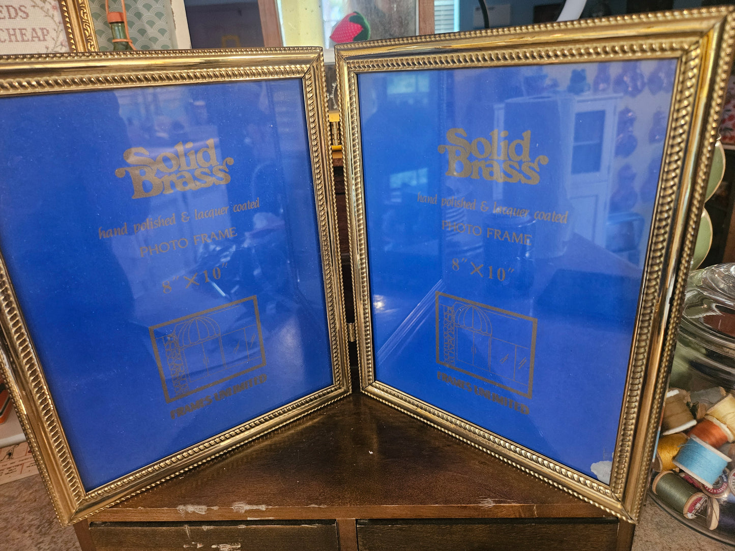 Solid Brass Double Hinged 8x10 Photo Frame — Hand Polished & Lacquer Coated