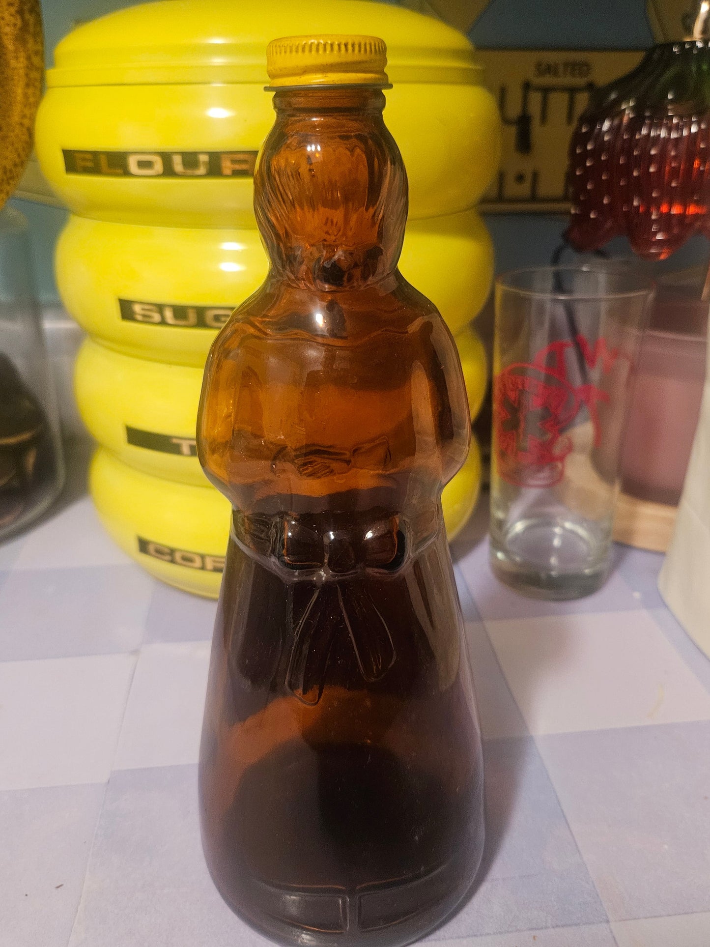 Vintage Mrs. Butterworth's Amber Glass Syrup Bottle