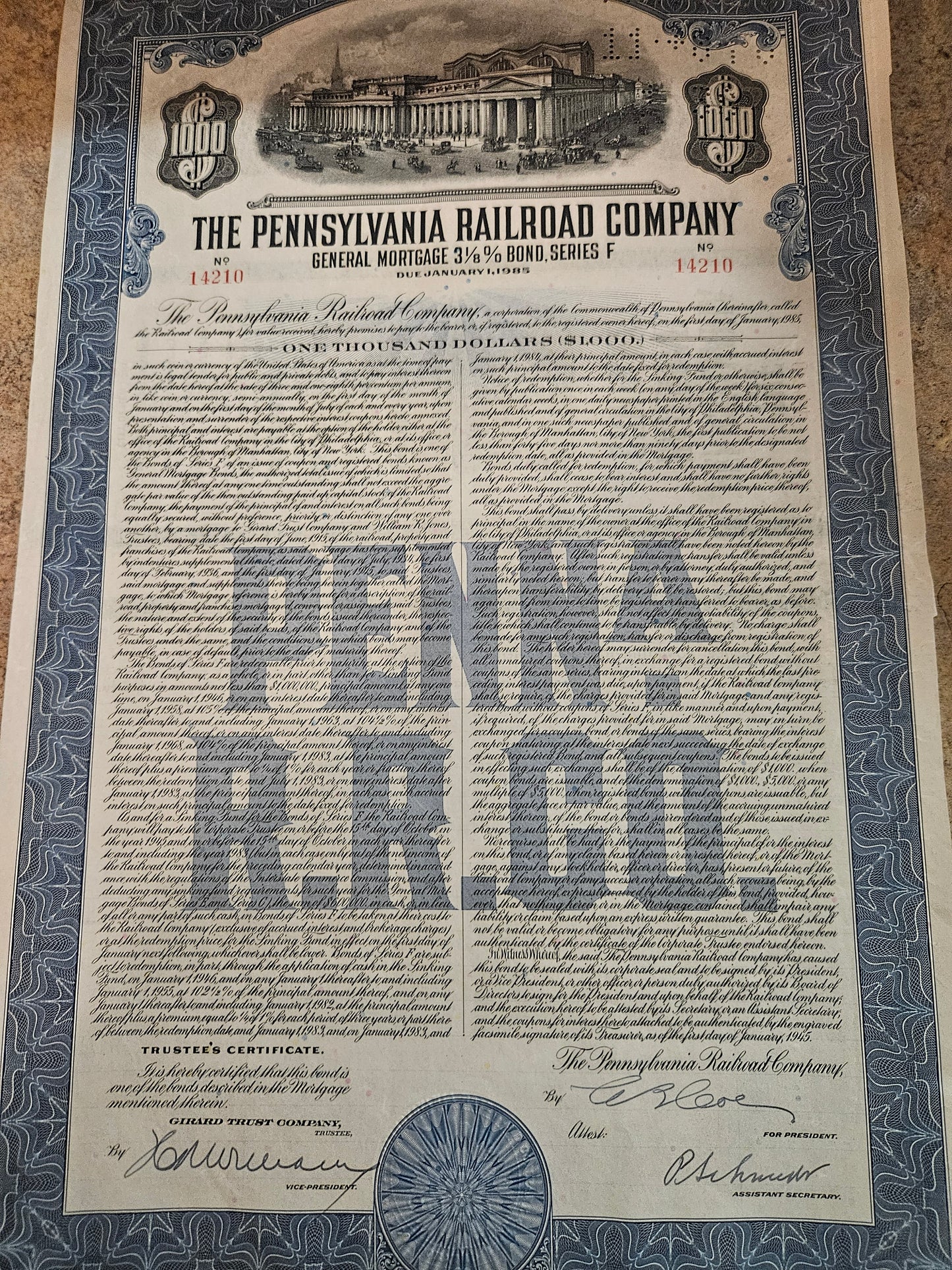 Vintage Railroad Stock & Bond Certificate Lot — Pennsylvania Railroad & Baltimore & Ohio, 4 Pieces