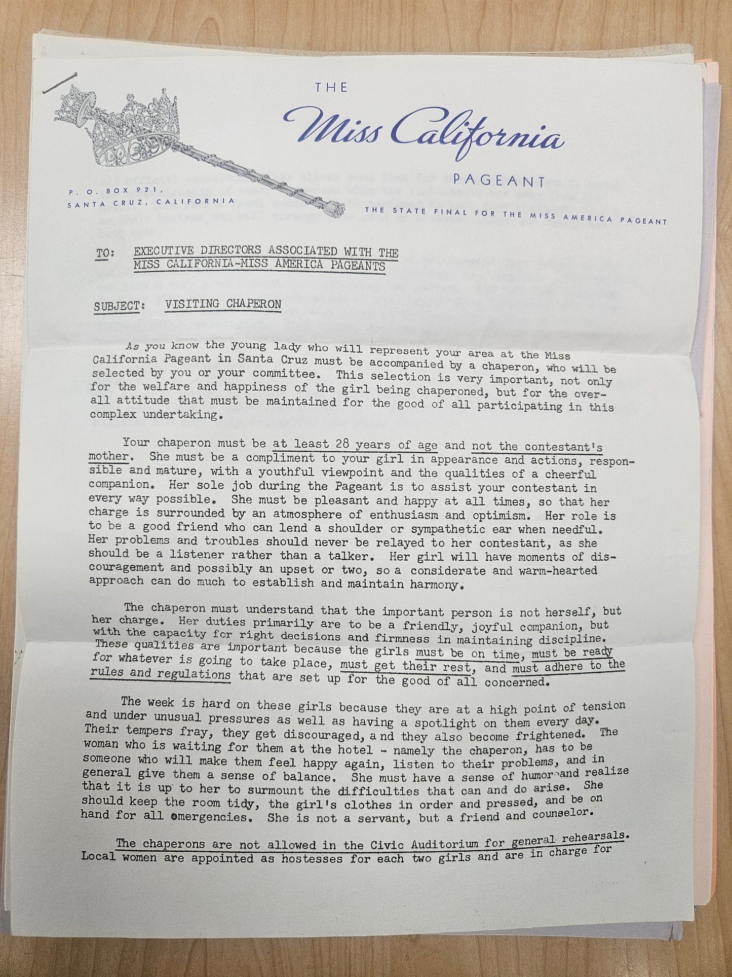 1964 Miss California Pageant Ephemera Lot — Program, Newspaper Clippings & Official Documents